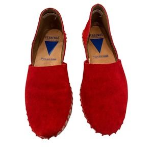 Verbenas Red Suede Espadrille Sz 38/ US 8